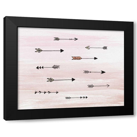 Arrows on Watercolor Black Modern Wood Framed Art Print by Moss, Tara