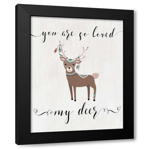 So Loved My Deer Black Modern Wood Framed Art Print by Moss, Tara