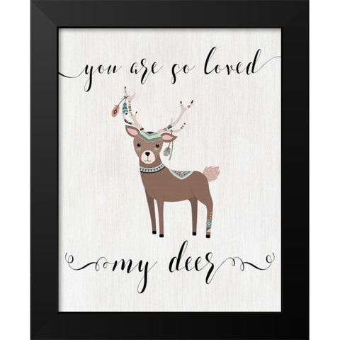 So Loved My Deer Black Modern Wood Framed Art Print by Moss, Tara