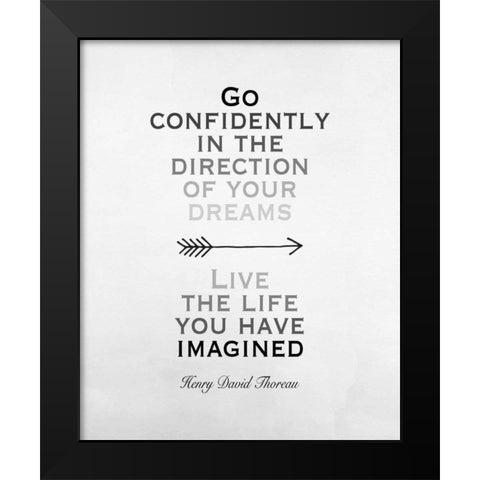 Go Confidently Ombre Black Modern Wood Framed Art Print by Moss, Tara