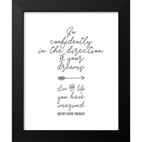 Go Confidently Arrow Black Modern Wood Framed Art Print by Moss, Tara