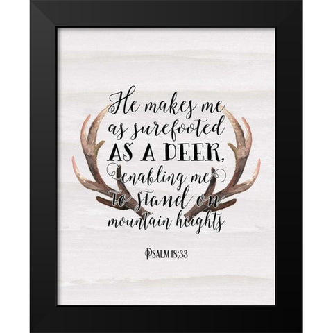 Psalm 18-33 Black Modern Wood Framed Art Print by Moss, Tara