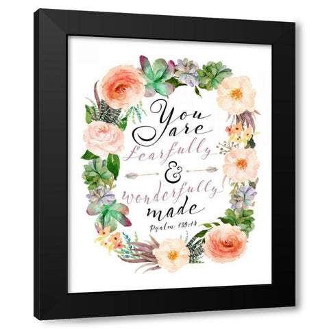 Psalm 139-14 Black Modern Wood Framed Art Print by Moss, Tara