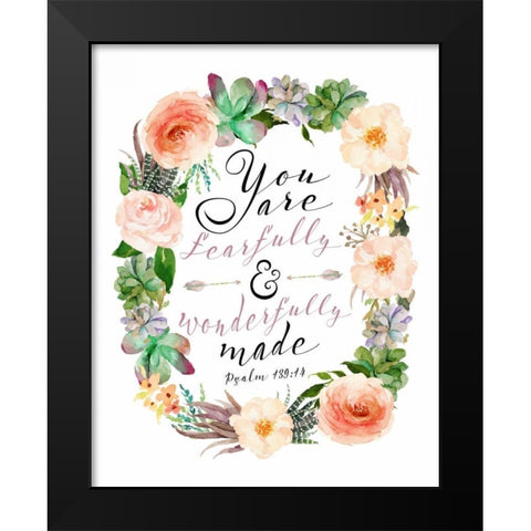 Psalm 139-14 Black Modern Wood Framed Art Print by Moss, Tara