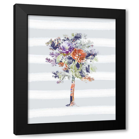 Tree Silhouette Black Modern Wood Framed Art Print with Double Matting by Moss, Tara