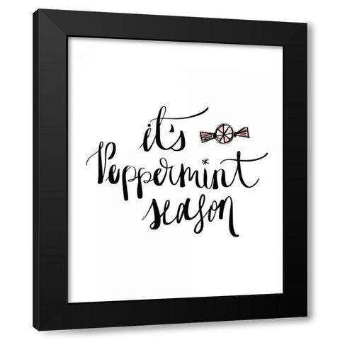Peppermint Season Black Modern Wood Framed Art Print with Double Matting by Moss, Tara