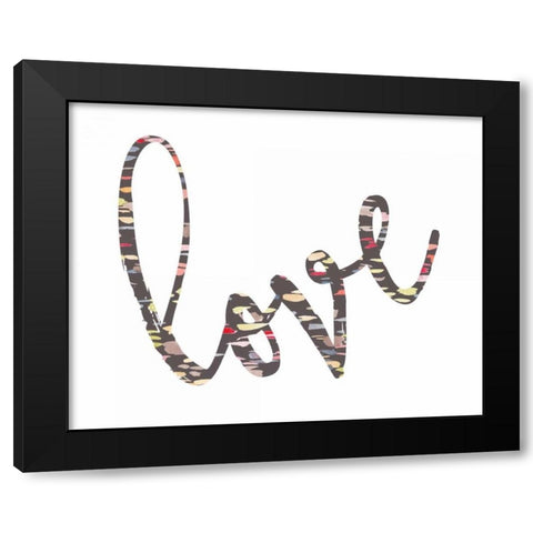 Love Confetti Black Modern Wood Framed Art Print with Double Matting by Moss, Tara