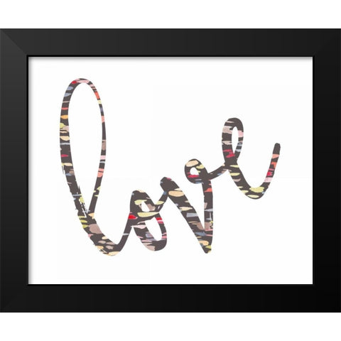 Love Confetti Black Modern Wood Framed Art Print by Moss, Tara