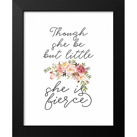 Though She Be But Little Floral Black Modern Wood Framed Art Print by Moss, Tara