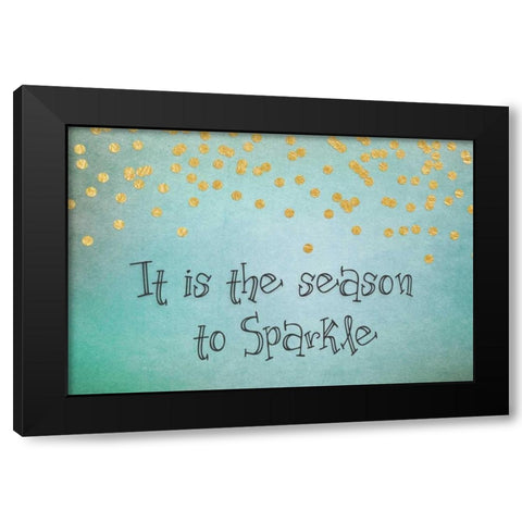 Sparkle Teal Black Modern Wood Framed Art Print by Moss, Tara