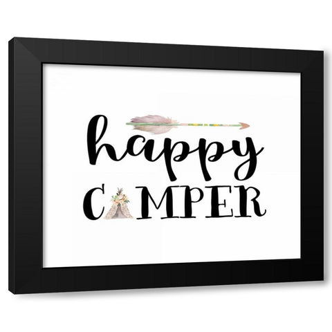 Happy Camper I Black Modern Wood Framed Art Print with Double Matting by Moss, Tara