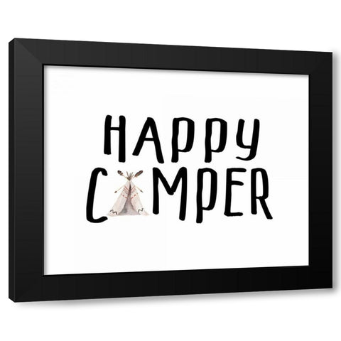 Happy Camper II Black Modern Wood Framed Art Print with Double Matting by Moss, Tara