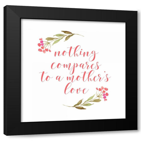 Mothers Love Black Modern Wood Framed Art Print with Double Matting by Moss, Tara