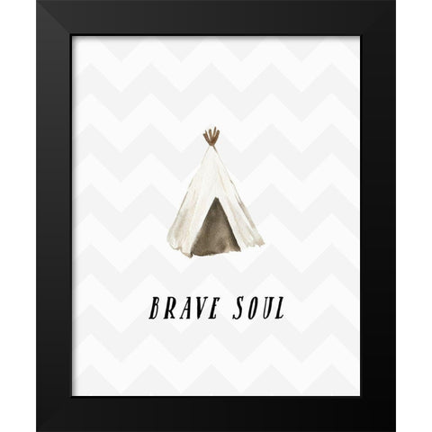 Brave Soul Black Modern Wood Framed Art Print by Moss, Tara