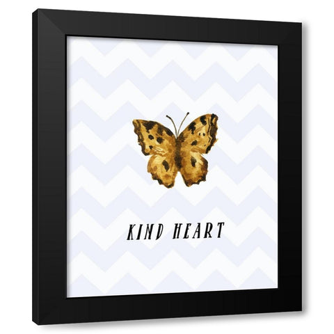 Kind Heart Black Modern Wood Framed Art Print by Moss, Tara