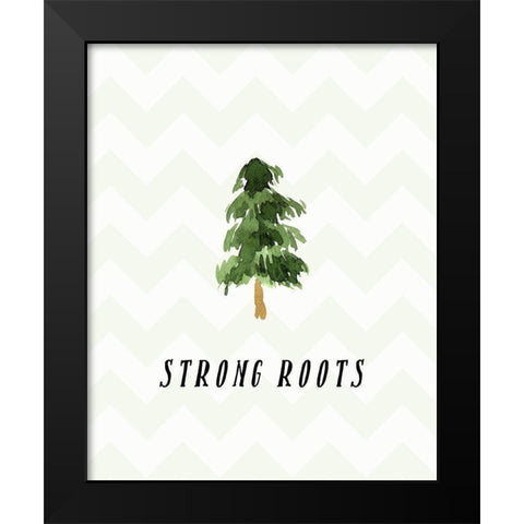 Strong Roots Black Modern Wood Framed Art Print by Moss, Tara