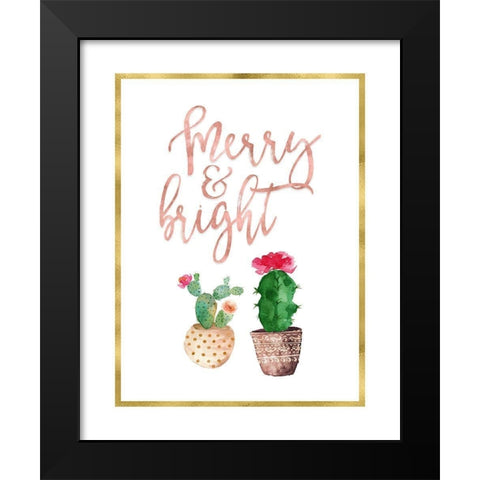 Merry and Bright Succulent Black Modern Wood Framed Art Print by Moss, Tara