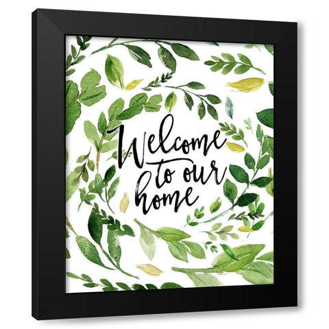 Welcome to Our Home Black Modern Wood Framed Art Print with Double Matting by Moss, Tara