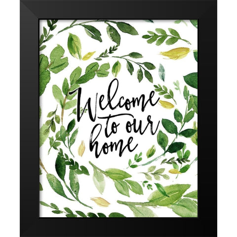 Welcome to Our Home Black Modern Wood Framed Art Print by Moss, Tara