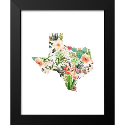 Texas Floral Collage I Black Modern Wood Framed Art Print by Moss, Tara