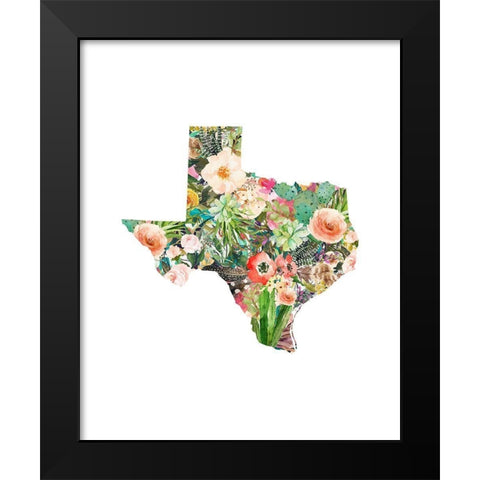 Texas Floral Collage III Black Modern Wood Framed Art Print by Moss, Tara