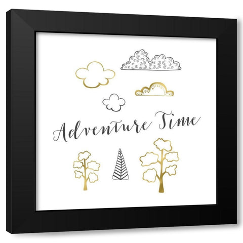 Adventure Time Square Black Modern Wood Framed Art Print with Double Matting by Moss, Tara