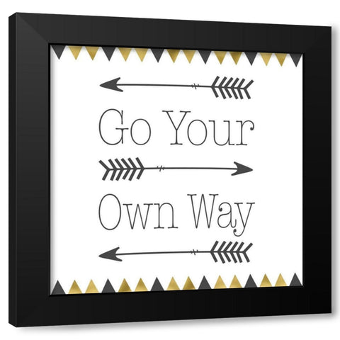 Go Your Own Way Square Black Modern Wood Framed Art Print with Double Matting by Moss, Tara