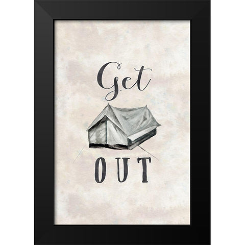 Get Out Black Modern Wood Framed Art Print by Moss, Tara