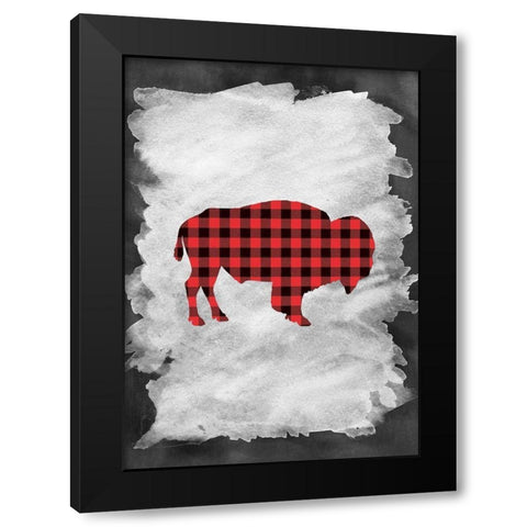 Plaid Buffalo Black Modern Wood Framed Art Print with Double Matting by Moss, Tara