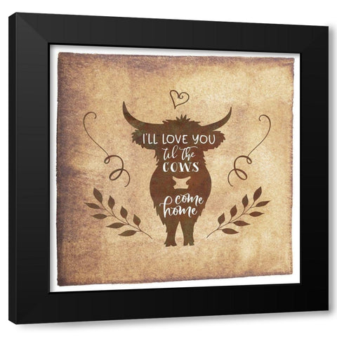 Til the Cows Come Home Black Modern Wood Framed Art Print with Double Matting by Moss, Tara