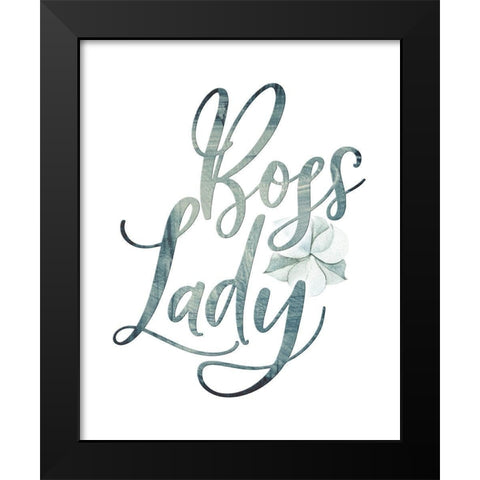 Bossy Lady Floral II Black Modern Wood Framed Art Print by Moss, Tara