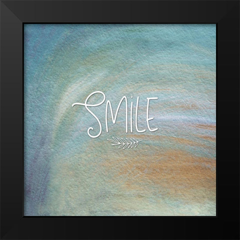 Smile Colorful Black Modern Wood Framed Art Print by Moss, Tara