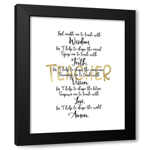 Teacher Prayer Black Modern Wood Framed Art Print with Double Matting by Moss, Tara