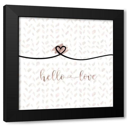 Hello Love Black Modern Wood Framed Art Print with Double Matting by Moss, Tara