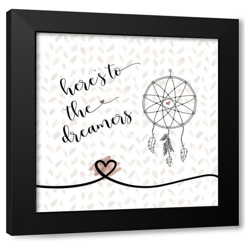 Heres to the Dreamers Black Modern Wood Framed Art Print with Double Matting by Moss, Tara