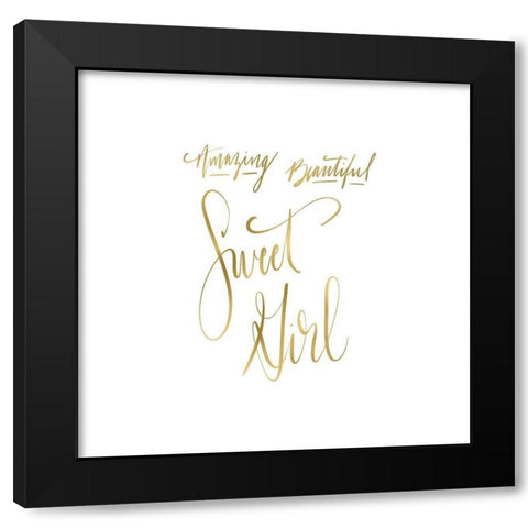 Amazing Beautiful Sweet Girl Black Modern Wood Framed Art Print by Moss, Tara