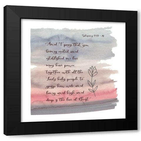 Ephesians Watercolor Black Modern Wood Framed Art Print by Moss, Tara