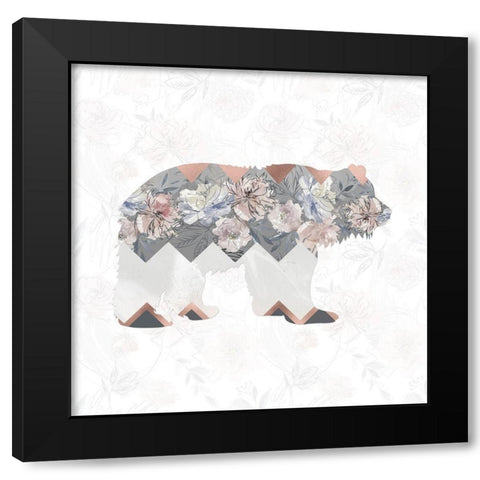 Square Bear Black Modern Wood Framed Art Print with Double Matting by Moss, Tara