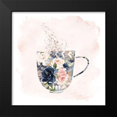 Floral Mug Black Modern Wood Framed Art Print by Moss, Tara