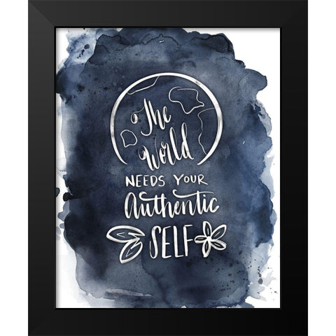 Authentic Self II Black Modern Wood Framed Art Print by Moss, Tara