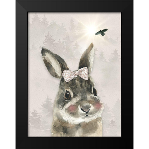 Baby Girl Hare Black Modern Wood Framed Art Print by Moss, Tara