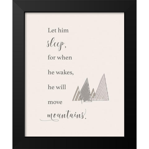 Let Him Sleep Black Modern Wood Framed Art Print by Moss, Tara