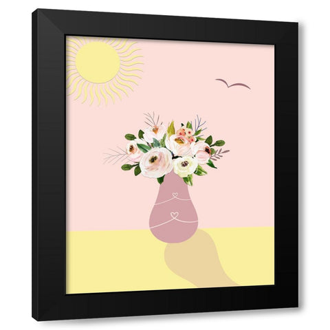Flowers and Sunshine Black Modern Wood Framed Art Print with Double Matting by Moss, Tara