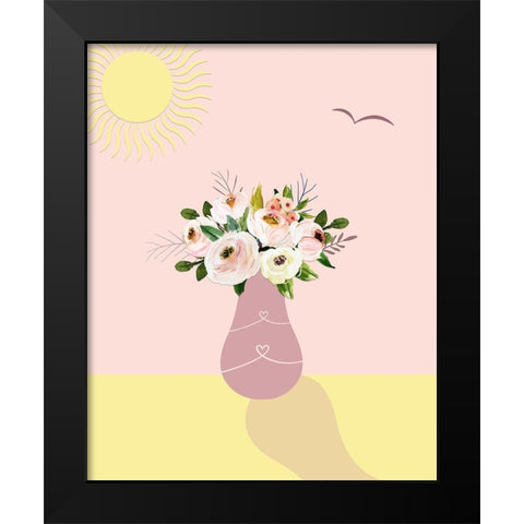 Flowers and Sunshine Black Modern Wood Framed Art Print by Moss, Tara