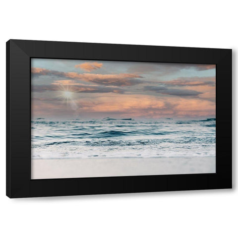 Ocean and Sun Black Modern Wood Framed Art Print with Double Matting by Moss, Tara