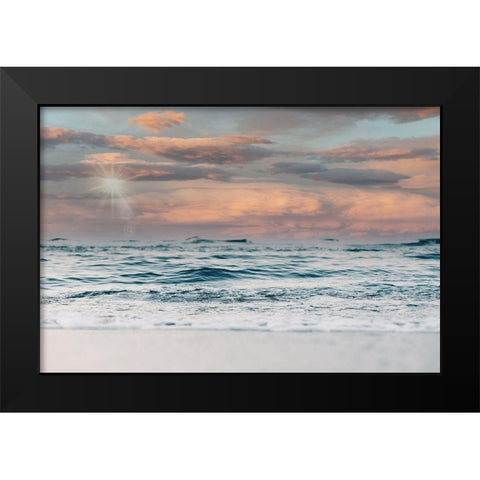 Ocean and Sun Black Modern Wood Framed Art Print by Moss, Tara