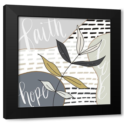 Faith-Hope-Love Black Modern Wood Framed Art Print by Moss, Tara