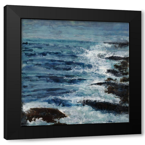 Lunar Midnight Black Modern Wood Framed Art Print with Double Matting by Shanti, Shima