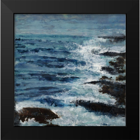 Lunar Midnight Black Modern Wood Framed Art Print by Shanti, Shima