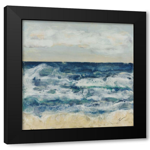 Celeste and Sea Black Modern Wood Framed Art Print with Double Matting by Shanti, Shima